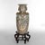 Monumental Vintage Chinese Rose Medallion Vase With Carved Hardwood Base 20thC For Sale - Image 6 of 11