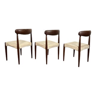 Set of 3 Danish Teak Dining Chairs High Quality For Sale