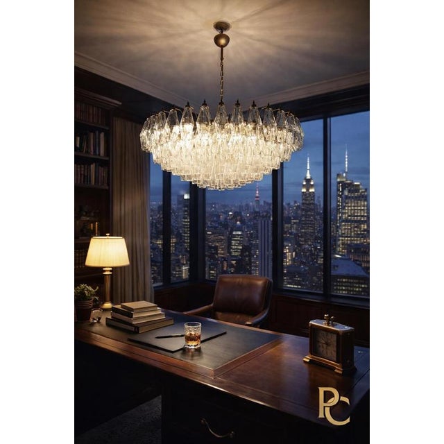 Metal Murano Glass Chandeliers, 1990, Set of 2 For Sale - Image 7 of 15