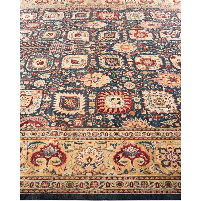 Solo Rugs Mogul, One-of-a-Kind Hand-Knotted Area Rug in Blue, 8' 1" x 10' 7" For Sale - Image 4 of 8