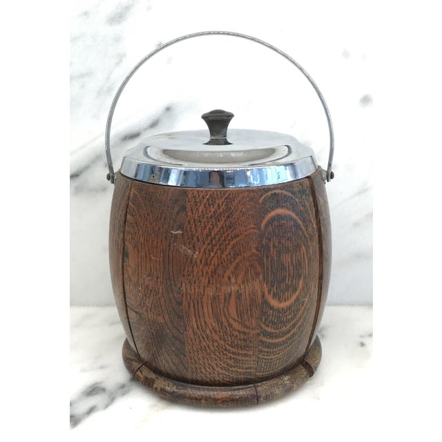 Wood Early 20th Century British Porcelain Biscuit Barrel For Sale - Image 7 of 7