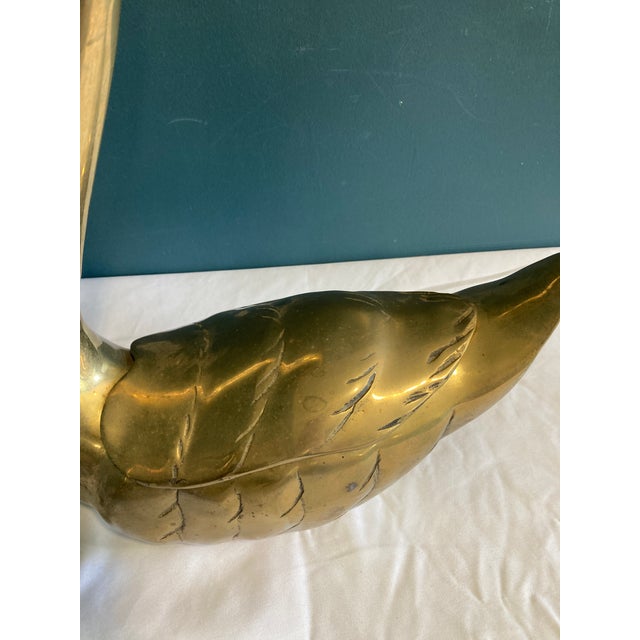 Vintage Brass Swan Figurine Boxes – A Pair For Sale - Image 4 of 11