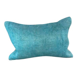 16 x 24 Hemp Pillow Turkish Cushion Natural Blue Pillow Cushion Cover For Sale