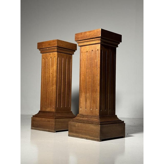 Mid-Century Oak Columns, 1960s, Set of 2 For Sale - Image 16 of 16