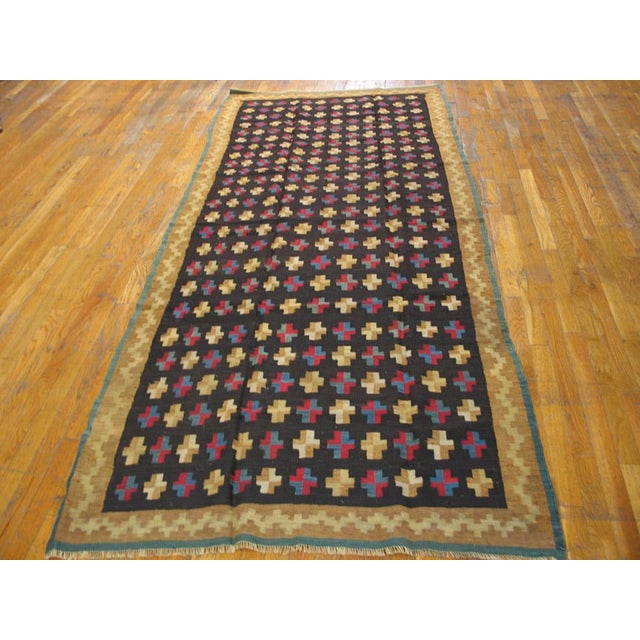 Antique European Besserabian rug. Size: 4'2" x 9'9". Antique Besserabian Russia Knotted Rug, Country of Origin: Russia,...
