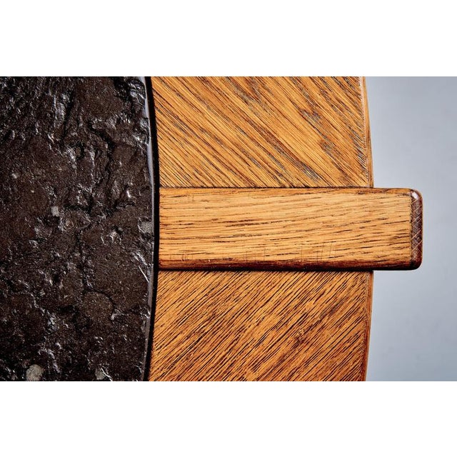 French Oak Frame Coffee Table with Slate Inset, 1970s For Sale - Image 6 of 10