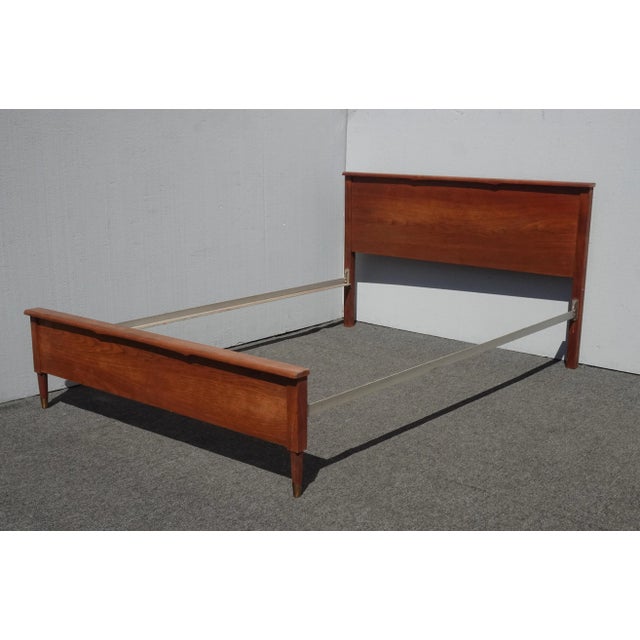 Vintage Mid Century Modern Brown Full Bed Frame Headboard & Footboard Chairish