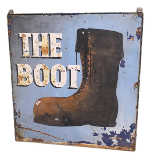 Large The Boot Hanging Pub Sign in Iron, 1920