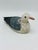 This is a vintage hand-carved wooden seagull figurine with a simple, folk art style. The bird is painted with a white head...