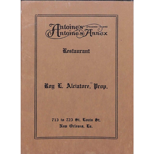 Vintage Antoine's Restaurant New Orleans Book For Sale