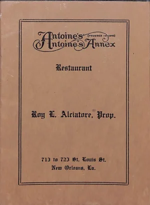 Vintage Antoine's Restaurant New Orleans Book