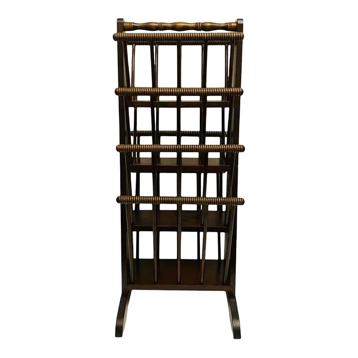 Mid 20th Century Mid Century Multi-Tier Wooden Magazine Rack With ...