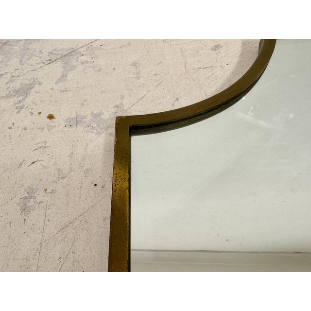 Italian Brass Shield Mirror, 1950s For Sale - Image 6 of 12