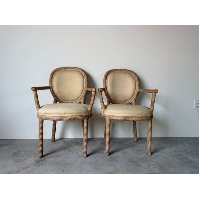 Italian F.lli Boffi Hollywood Regency Style Faux Rope Twist Dining Chairs – Set of 6 For Sale - Image 10 of 18