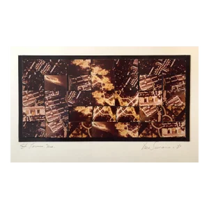 Vera Simons, St Louis MO Photo Mosaic Collage Aerial Photograph, Female Aviator Feminist Art, 1981
