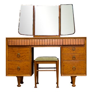 Mid-Century Modern Satinwood Dressing Table by Andrew Milne for Heals, 1950s For Sale