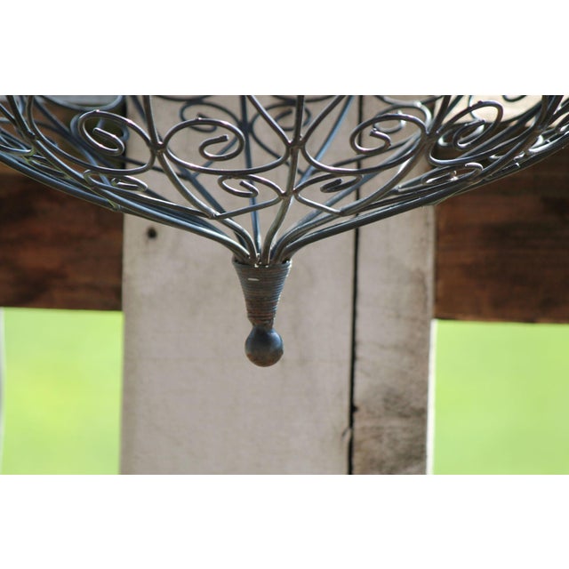 1950s Large, Vintage, Enameled Steel, Scrolled Hanging Planter For Sale - Image 5 of 9