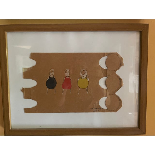 Bettina Gladisch, Figurative Caricatures: World Champions I to IV, 2006, Mixed Media on Paper, Framed, Set of 4 For Sale - Image 9 of 15