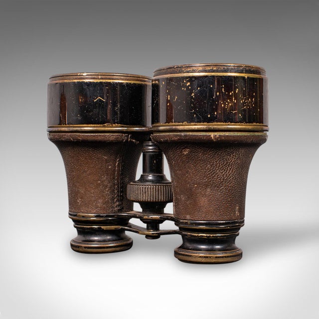 Pair of Antique Opera Glasses, English, Leather, Brass, Binoculars, Ross London For Sale - Image 6 of 12