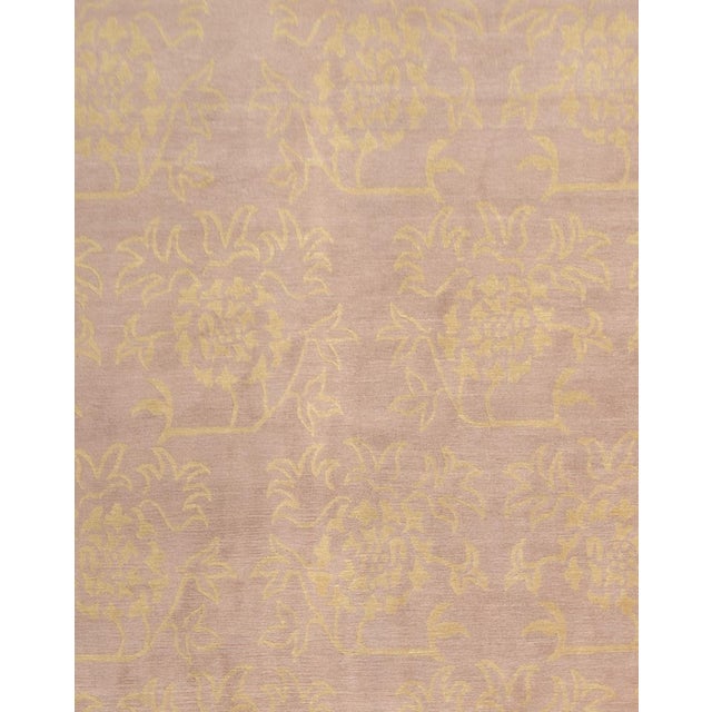 Beautiful hand knotted modern and fashionable collection of borderless designs rug, made of 75% wool and 25% cotton in...