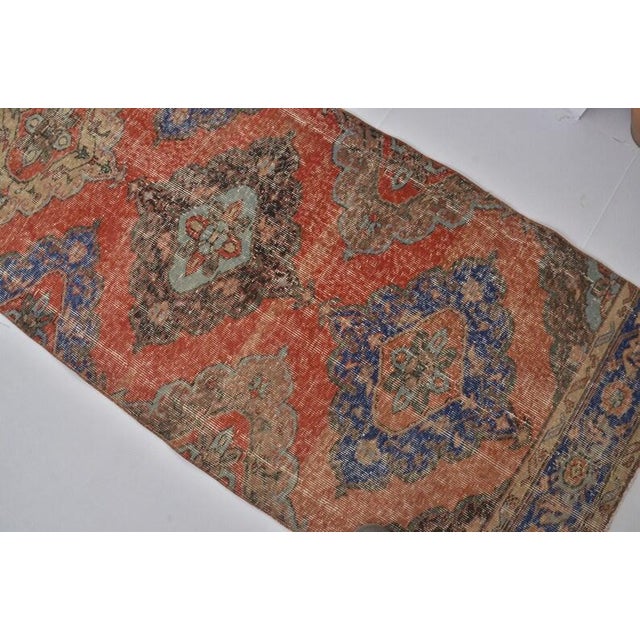 Terra Cotta 1960s Oushak Anatolian Kurdish Runner For Sale - Image 8 of 10
