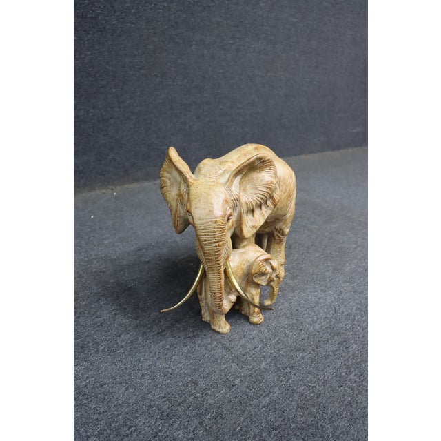 Elephant Mother & Calf Figurine Sculpture For Sale In Philadelphia - Image 6 of 8
