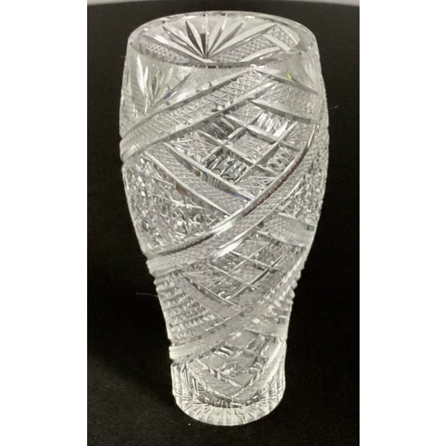 1980s Large Cut Glass Vase For Sale - Image 4 of 7