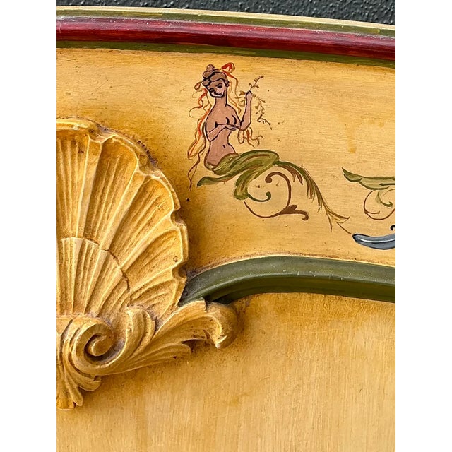 Vintage Hand-Painted Wood Queen Headboard For Sale - Image 11 of 12