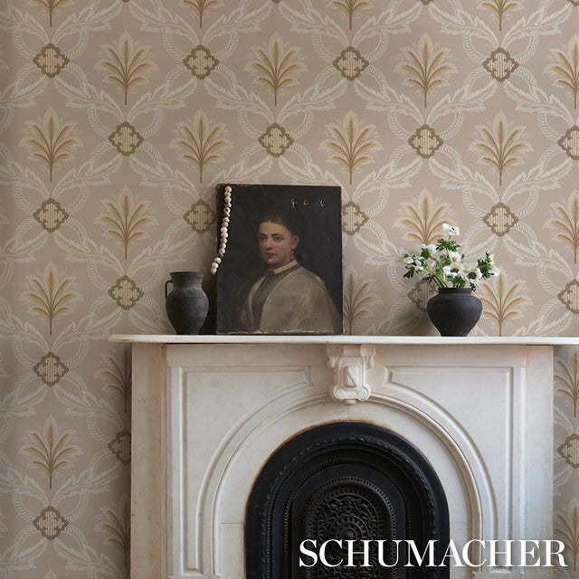 SAMPLE - Schumacher Front Waltz Wallpaper In Taupe For Sale In New York - Image 6 of 6
