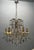 Italian Florentine Tole Gilt Murano Glass Beaded 6-Light Chandelier, 1950s For Sale - Image 4 of 17