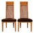 Milo Baughman Style Mid-Century Modern Burl Wood and Cane High Back Dining Chairs by Lane, Pair For Sale