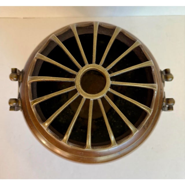 Japanese Antique Meiji Japanese Copper/Bronze Charcoal Hand Warmer or Brazier, Koro Form For Sale - Image 3 of 12
