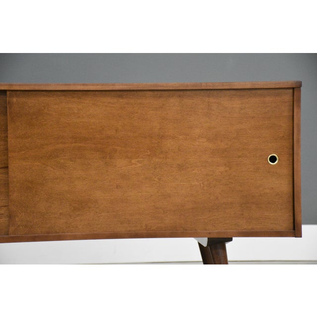 Wood 1950s Refinished Low Paul McCobb Planner Group 60” Credenza For Sale - Image 7 of 9