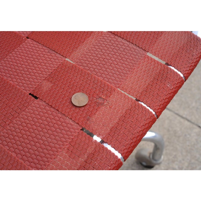 1950s Mid Century Industrial Bevco Chrome Office Desk Chair With Red Upholstery For Sale - Image 9 of 13