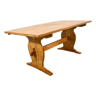 Mid 20th Century Danish Modern Dining Table Solid White Oak Attributed to Henning Kjaernulf Leaf X2 For Sale