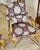 French-Style Damask Armchair – Burgundy & Cream Upholstery With Ornate Gold Leaf Frame For Sale - Image 4 of 4
