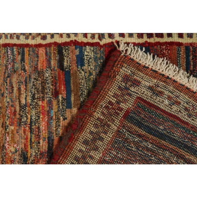 Textile Vintage Gabbeh Tribal Rug in Polychromatic Abstract Pattern For Sale - Image 7 of 7