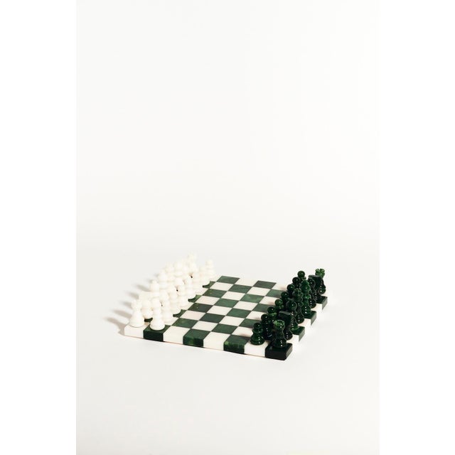 Skilled artisans carved this luxury chess set from Italian Alabaster, a natural stone native to Volterra, Italy. Each...