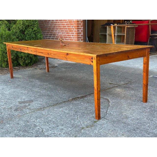 1950s Large Mid-Century Danish Dining Plank Table from Danish Snedkeri, 1950s For Sale - Image 5 of 8