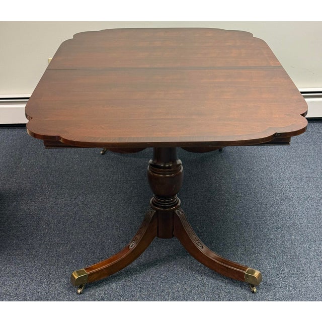 1990s Late 20th Century American Drew Cherry Georgian Double Pedestal Dining Table For Sale - Image 5 of 12