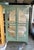 Antique Teal Painted Armoire With Chicken Wire, Scrollwork Cutouts & Scalloped Base For Sale - Image 4 of 5