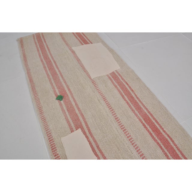 Off-white Vintage Anatolian Hemp Kilim Rug For Sale - Image 8 of 10