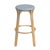 Spritely Home Accent Furniture Tobias 30 in. Seat Height Round Rattan Backless Bar Stool, Baby Blue/ Natural Rattan Frame For Sale - Image 4 of 8