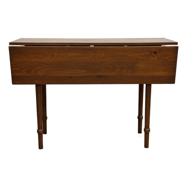 Vintage Turned Wood Drop Leaf Table For Sale