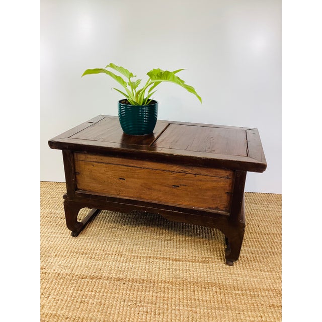 Antique / Vintage Asian Wood Tea Chest / Scholars Desk Side Table For Sale - Image 11 of 11
