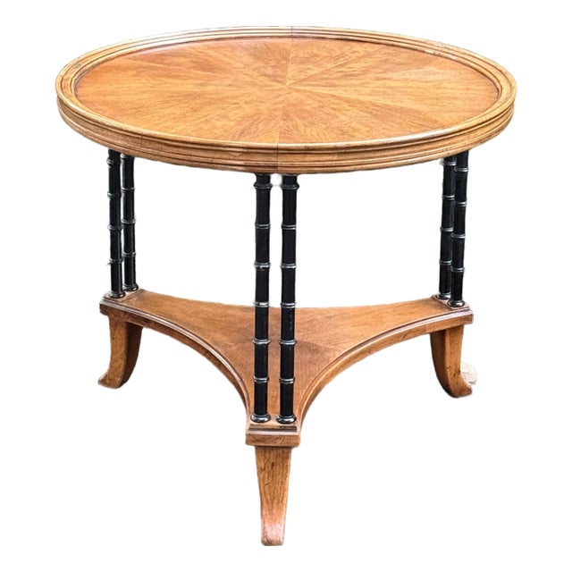 Late 20th Century Biedermeier Faux Bamboo End Table For Sale