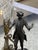 Rococo Revival Figural Spelter and Etched Glass Trumpet Vase, Antique For Sale - Image 10 of 16