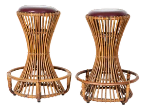 Set of Bamboo Stools by Tito Agnoli for Pierantonio Bonacina, 1950