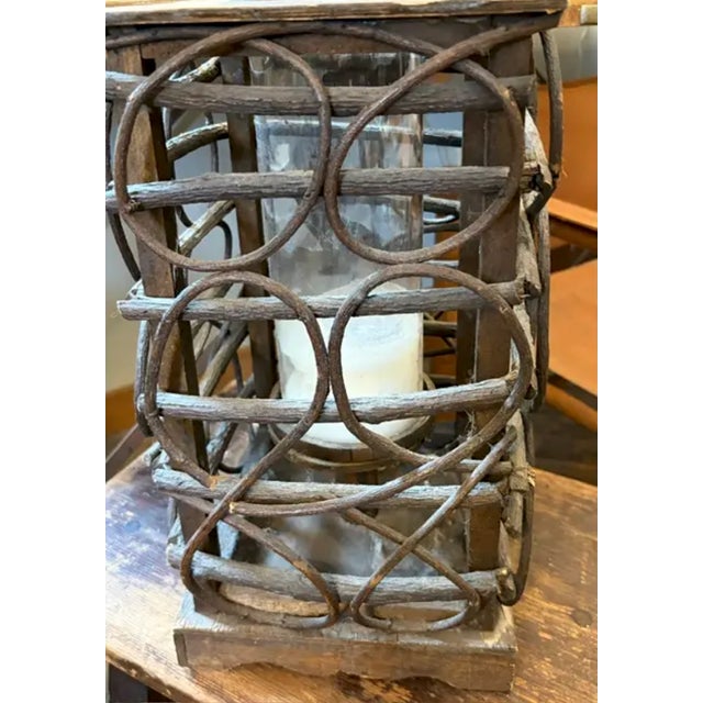 Mid Century Hand Made Adirondack Style Wood Candle Holder For Sale - Image 4 of 5