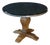 Late 20th Century Rustic Farmhouse Industrial Modern Acacia Metal & Glass Round Dining Table 42" For Sale